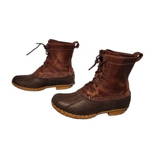 Vintage 1980's Bean Boots By L.L. Bean Lace-Up Leather Duck Boots Men's Size 6